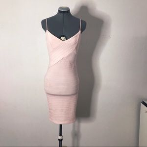 Pink Textured Bodycon Dress